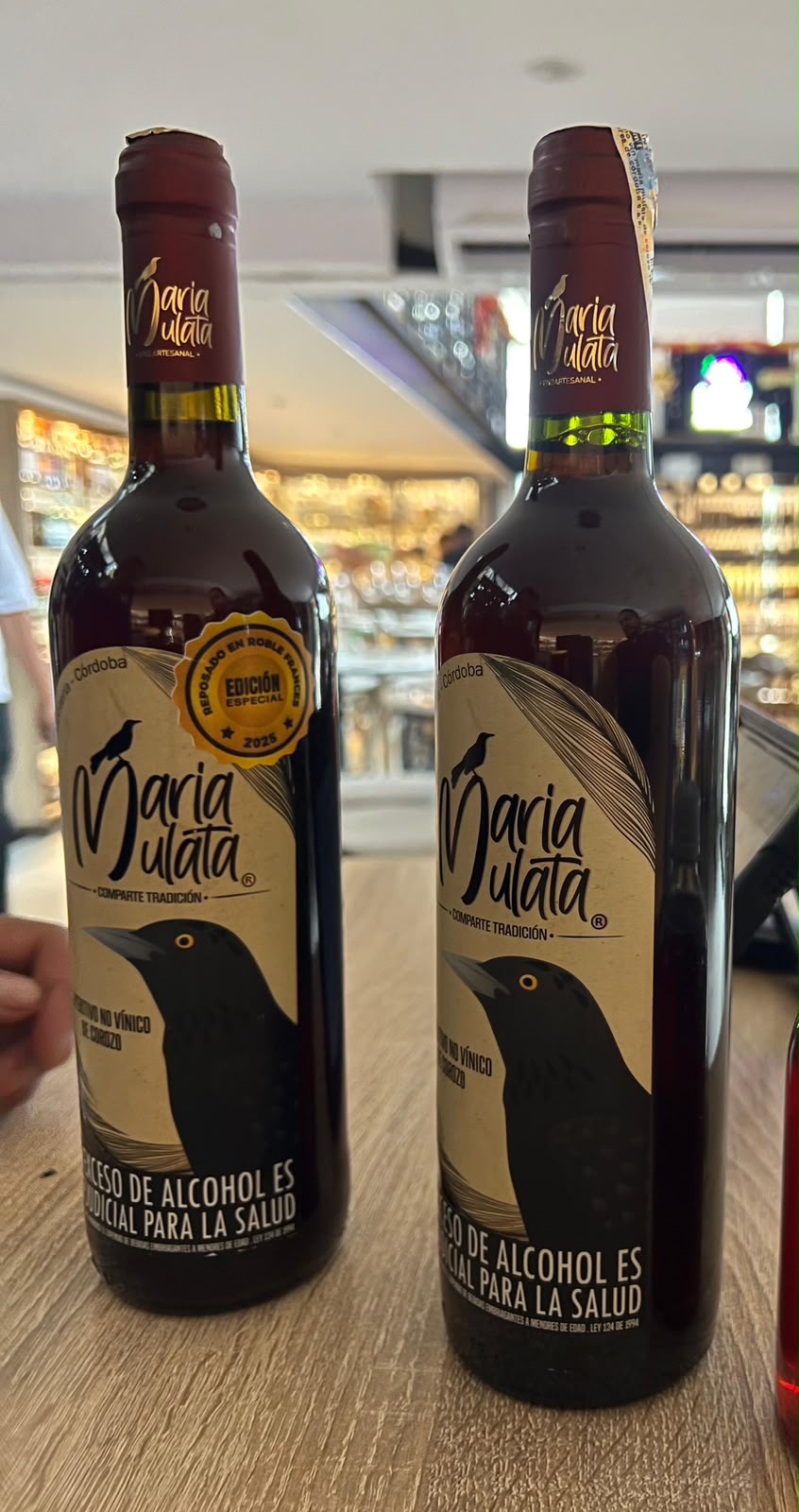 Botella de vino de Corozo María Mulata